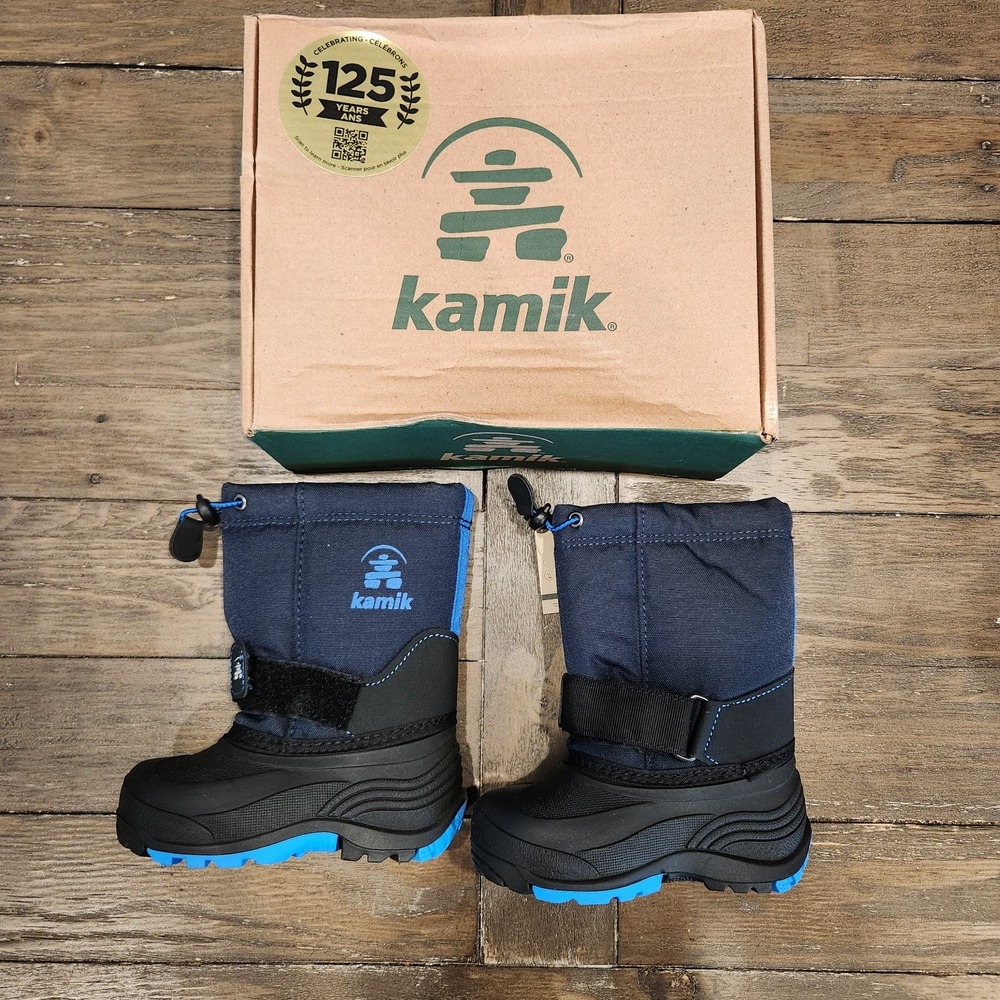 Kamik Children's Rocket Boot Blue Black Toddler Size 9 New In Box